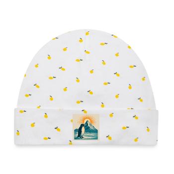 Polarsonne über Berglandschaft - Baby Premium Organic Mütze - Weiß/Zitronengelb - Vorne
