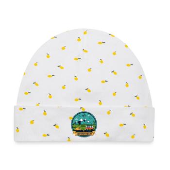 Abenteuer Camping Roadtrip Wildnis Badge - Baby Premium Organic Mütze - Weiß/Zitronengelb - Vorne