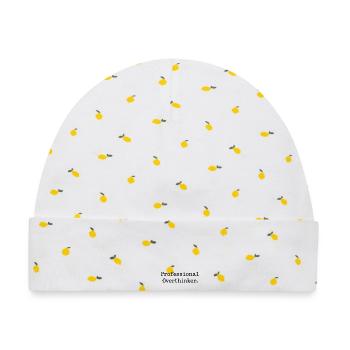 Professional OVERTHINKER Minimalist - Baby Premium Organic Mütze - Weiß/Zitronengelb - Vorne