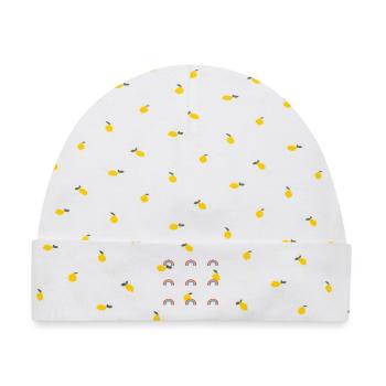 Regenbogen-Muster - Baby Premium Organic Mütze - Weiß/Zitronengelb - Vorne