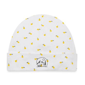 Waldwolf Mondlandschaft Fans Geschenkkarte freunde - Baby Premium Organic Mütze - Weiß/Zitronengelb - Vorne