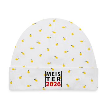 Meister 2026 Meisterschaft - Baby Premium Organic Mütze - Weiß/Zitronengelb - Vorne