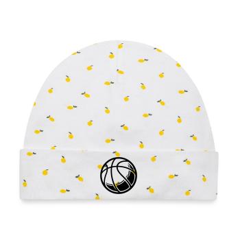 Basketball Ball - Baby Premium Organic Mütze - Weiß/Zitronengelb - Vorne