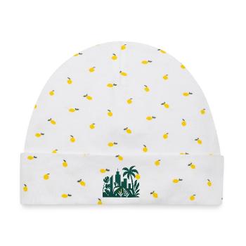 Dschungelstadt Skyline Silhouette - Baby Premium Organic Mütze - Weiß/Zitronengelb - Vorne