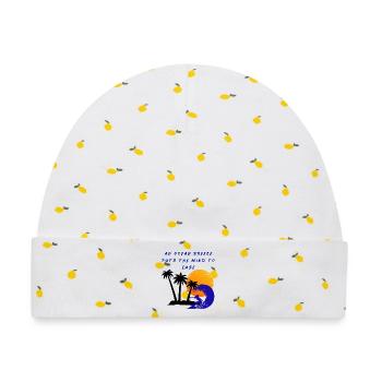 Sigura Design - Baby Premium Organic Mütze - Weiß/Zitronengelb - Vorne
