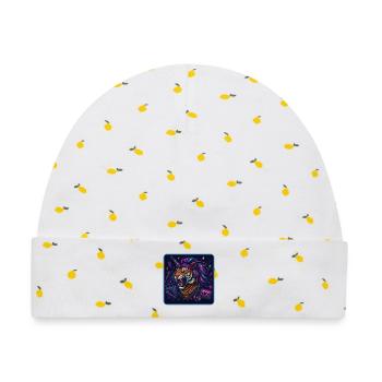 Einhorn Tiger im Party Modus - Baby Premium Organic Mütze - Weiß/Zitronengelb - Vorne