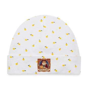 König Des Home Office - Baby Premium Organic Mütze - Weiß/Zitronengelb - Vorne