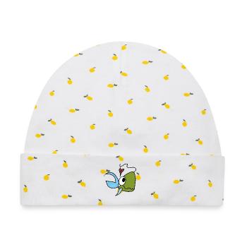 Meeresfreund Fisch Herz Cartoon - Baby Premium Organic Mütze - Weiß/Zitronengelb - Vorne