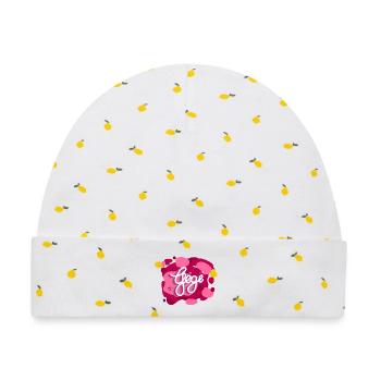 Gigi Power by Calypso und Co. - Baby Premium Organic Mütze - Weiß/Zitronengelb - Vorne