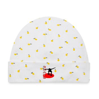 SKATE - Baby Premium Organic Mütze - Weiß/Zitronengelb - Vorne