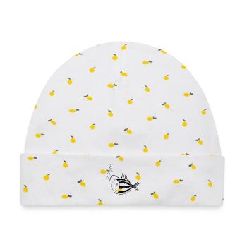 Fisch Lampe - Baby Premium Organic Mütze - Weiß/Zitronengelb - Vorne