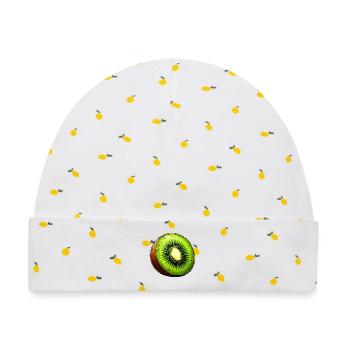 Kiwi - Baby Premium Organic Mütze - Weiß/Zitronengelb - Vorne
