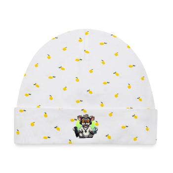 Gamer Koala mit Headset - Baby Premium Organic Mütze - Weiß/Zitronengelb - Vorne