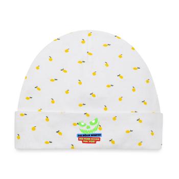 Biker - Baby Premium Organic Mütze - Weiß/Zitronengelb - Vorne
