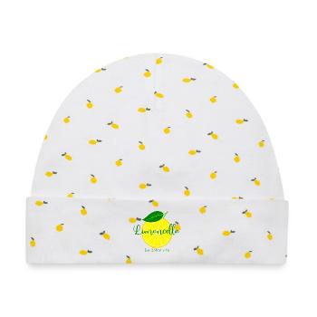Limoncello La Dolce Vita  - Baby Premium Organic Mütze - Weiß/Zitronengelb - Vorne