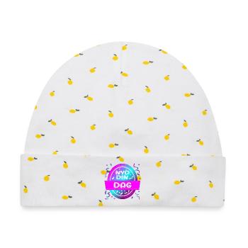 Genieß deinen Tag - Baby Premium Organic Mütze - Weiß/Zitronengelb - Vorne