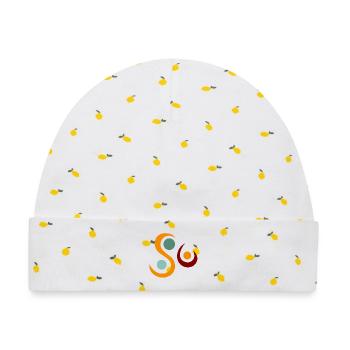 yoga-design_5 - Baby Premium Organic Mütze - Weiß/Zitronengelb - Vorne