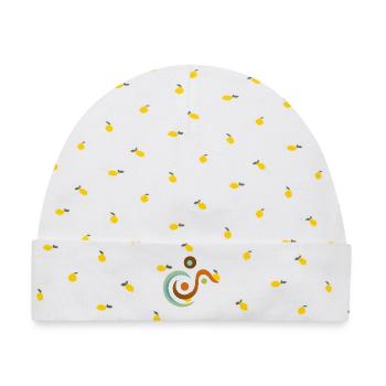 yoga-design_11 - Baby Premium Organic Mütze - Weiß/Zitronengelb - Vorne