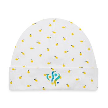 yoga-design_24 - Baby Premium Organic Mütze - Weiß/Zitronengelb - Vorne