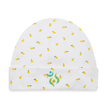 yoga-design_23 - Baby Premium Organic Mütze - Weiß/Zitronengelb - Vorne