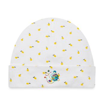 yoga-design_53 - Baby Premium Organic Mütze - Weiß/Zitronengelb - Vorne