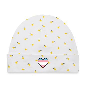 Trans Pride Herz - Baby Premium Organic Mütze - Weiß/Zitronengelb - Vorne