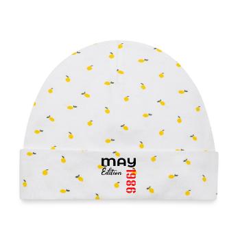 41st Birthday May 1986 - Baby Premium Organic Mütze - Weiß/Zitronengelb - Vorne