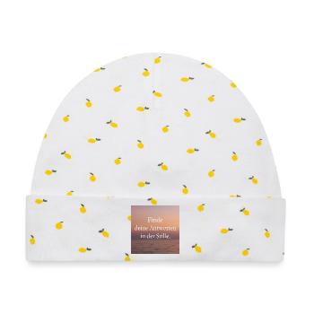Antworten in der Stille - Baby Premium Organic Mütze - Weiß/Zitronengelb - Vorne