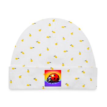 Marienkäfer - Baby Premium Organic Mütze - Weiß/Zitronengelb - Vorne