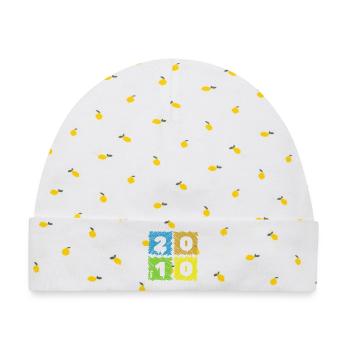 16. Geburtstag Farbige Patches since 05/2010 - Baby Premium Organic Mütze - Weiß/Zitronengelb - Vorne