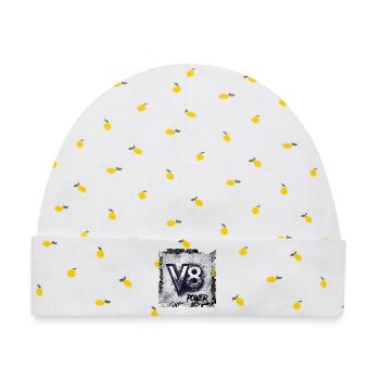 V8-Leistung - Baby Premium Organic Mütze - Weiß/Zitronengelb - Vorne