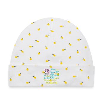 Alle Tassen im Schrank Funny Spruch - Baby Premium Organic Mütze - Weiß/Zitronengelb - Vorne