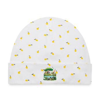 Waldtier-Paradies am Fluss - Baby Premium Organic Mütze - Weiß/Zitronengelb - Vorne