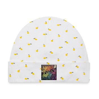 Regenbogenmonster Farbenspiel - Baby Premium Organic Mütze - Weiß/Zitronengelb - Vorne