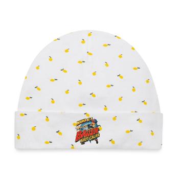 Baseball Baller: Retro-Sportstil - Baby Premium Organic Mütze - Weiß/Zitronengelb - Vorne
