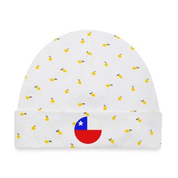 Runde chilenische Flagge - Baby Premium Organic Mütze - Weiß/Zitronengelb - Vorne