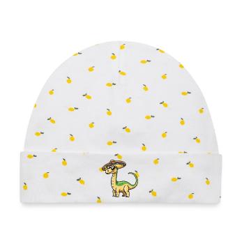 Dinosaurier brontosaurus Sombrero - Baby Premium Organic Mütze - Weiß/Zitronengelb - Vorne