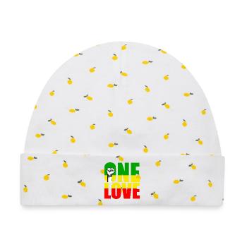 reggae - Baby Premium Organic Mütze - Weiß/Zitronengelb - Vorne