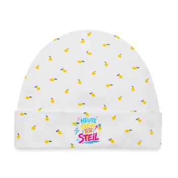 Heute geh ich steil Neon-Design - Baby Premium Organic Mütze - Weiß/Zitronengelb - Vorne