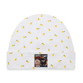 Trucker Life Motiv Kraft und Humor - Baby Premium Organic Mütze - Weiß/Zitronengelb - Vorne