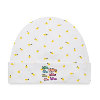 Autos - Baby Premium Organic Mütze - Weiß/Zitronengelb - Vorne