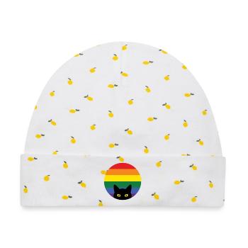 Pride Month LGBT – Späh-Katze - Baby Premium Organic Mütze - Weiß/Zitronengelb - Vorne