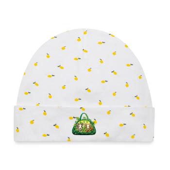 Kuschelbande im Dschungelkorb - Baby Premium Organic Mütze - Weiß/Zitronengelb - Vorne