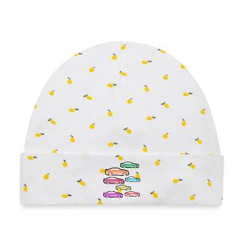 Autos - Baby Premium Organic Mütze - Weiß/Zitronengelb - Vorne