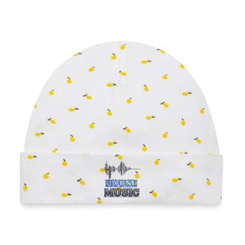 House - Baby Premium Organic Mütze - Weiß/Zitronengelb - Vorne