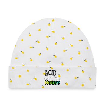 Acid House - Baby Premium Organic Mütze - Weiß/Zitronengelb - Vorne