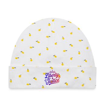 Liberty & Justice Druckmotiv - Baby Premium Organic Mütze - Weiß/Zitronengelb - Vorne