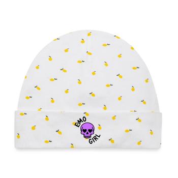 Emo Girl - Baby Premium Organic Mütze - Weiß/Zitronengelb - Vorne