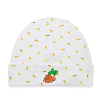 Erdbeeren Art - Baby Premium Organic Mütze - Weiß/Zitronengelb - Vorne