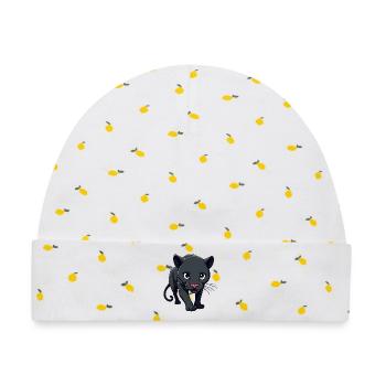 Panther - Baby Premium Organic Mütze - Weiß/Zitronengelb - Vorne